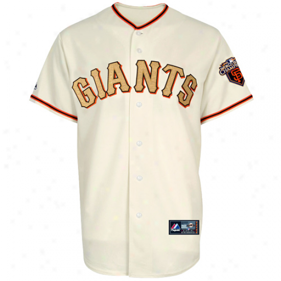 Majestic San Francisco Giants Youth 2010 World Series Champions Gold Program Jersey - Natural