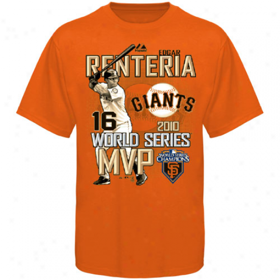 Majestic San Francisco Giants Youth Orange 2010 World Series Mvp Edgar Renteria T-shirt