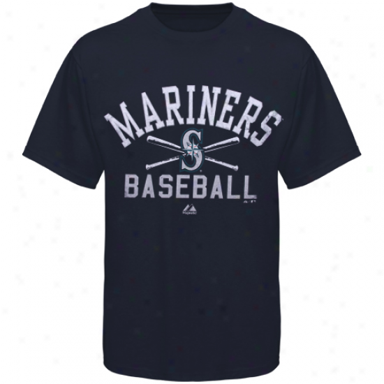 Majestic Seattle Mariners Athletic City Modern Suitable T-shirt - Navy Blue
