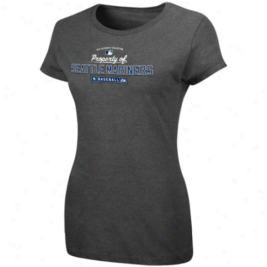 Majestic Seattle Mariners Ladies Charcoal Quality Of T-shirt