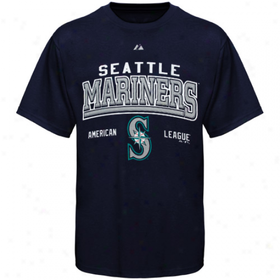 Majestic Seattle Mariners Navy Blue Built Legacy T-shrit