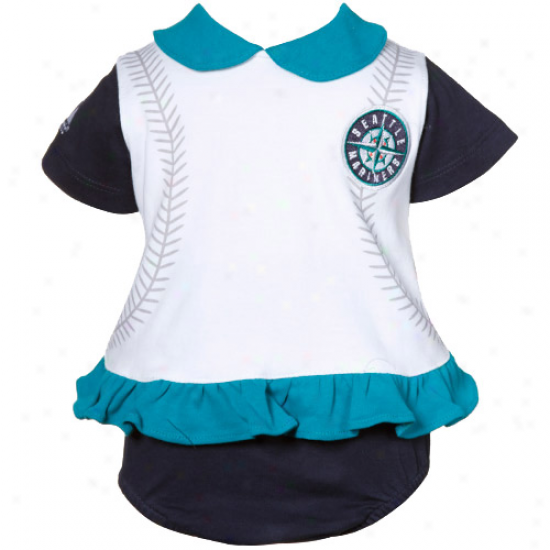 Mwjestic Seattle Mariners Newborn Girls Tri-cokor Ruffled 2-piece Set