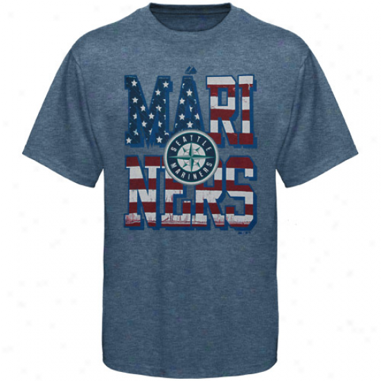 Majestic Seattle Mariners Stat Spangled T-shirt - Navy Blue