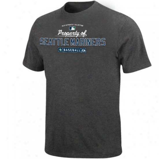 Majestic Seattle Mariners Youth Charcoal Property Of T-shirt