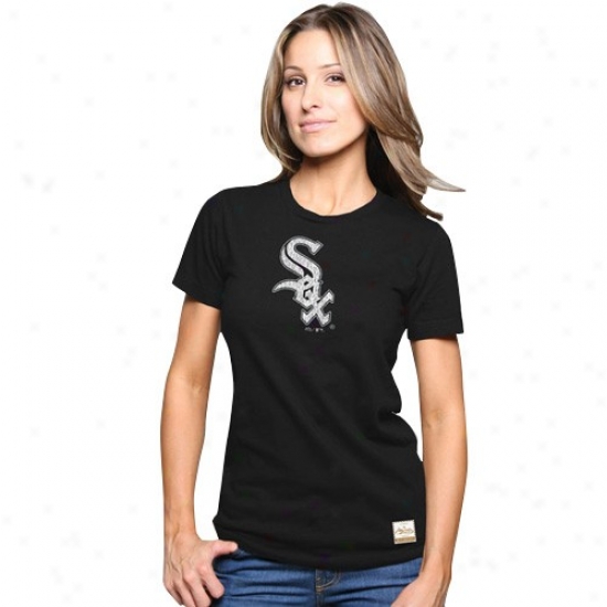 Majestic Select Chicago Whhite Sox Ladies Black  Vintage Paramount Premium T-shirt