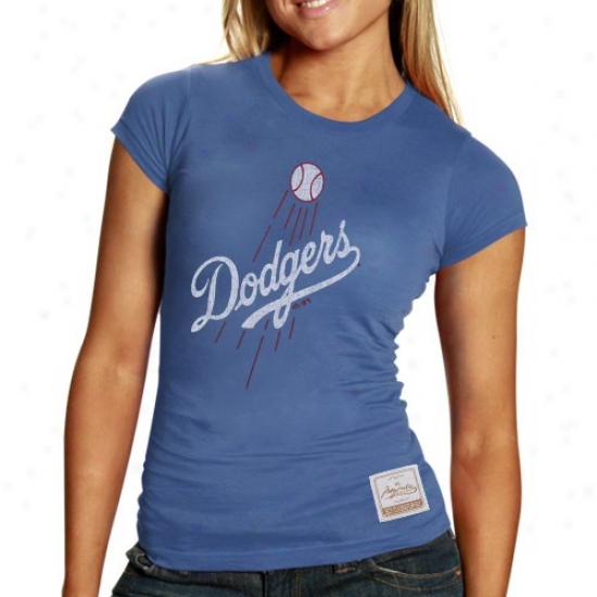 Majestic Select L.a. Dodgers Ladies Imperial Blue Vintage Paramount Premium T-shirt