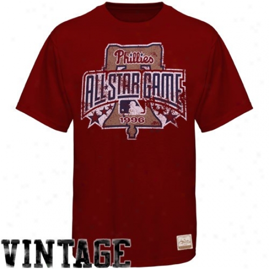 Majestic Select Philadelphia Phillies Red 1996 All-star Game Commemorative Vintage Premium T-shirt