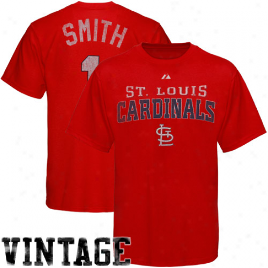 Majestic St. Louis Carxinals #1 Ozzie Smith Cardinal Old School Hero Vintage T-shirt