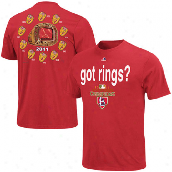 Majestic St. Louis Cardinals 2011 Life Series Champions Got Rings T-shiirt - Red