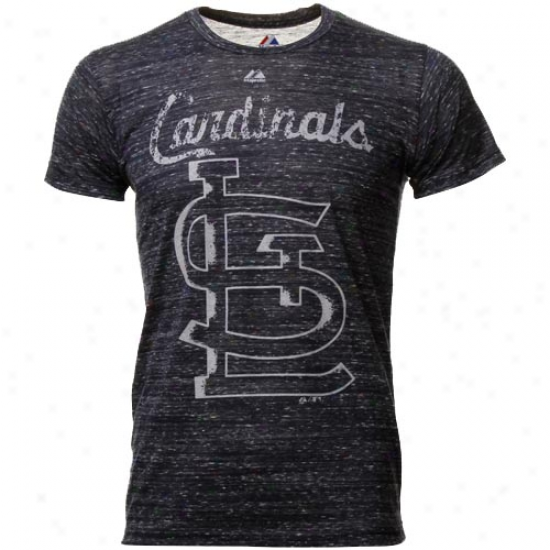 Majestic St. Louis Cardinals Affinity Burnout Premium T-shirt - Navy Blue