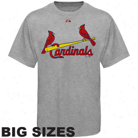 Majestic St. Louis Cardinals Away Big Sizes T-shirt - Ash