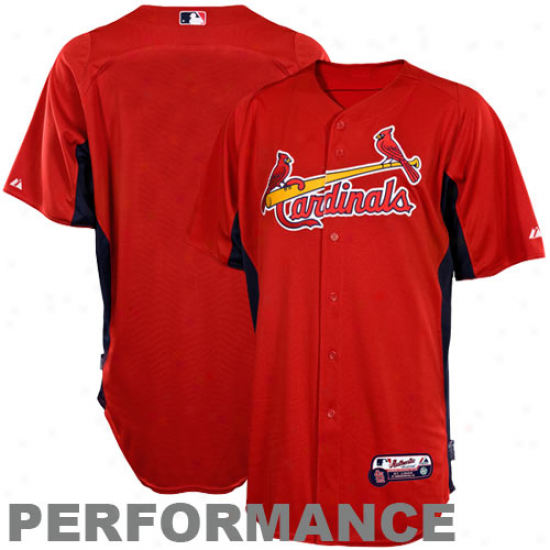 Majestic St. Louis Cardinals Batting Practice Performance Jersey - Red-navy Blue