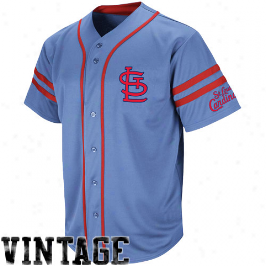 Majestic St. Louis Cradinals Cooperstown Throwback Heater Jersey - Light Blue