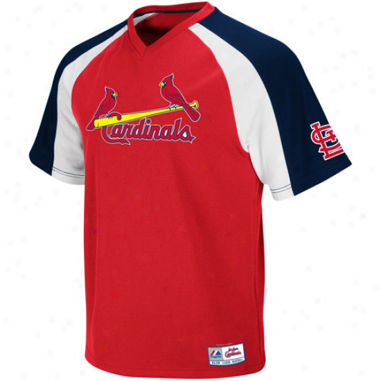 Majestic St. Louis Cardinals Crusadwr Pullover Jersey - Red-navy Blue