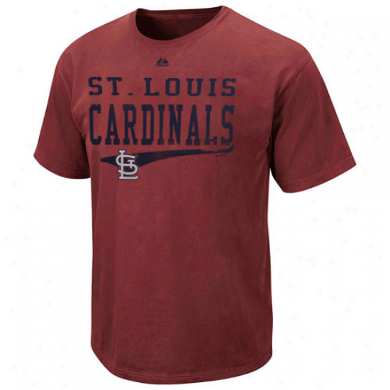 Majestic St. Louis Cardinals Empty Bullpen Pigment Dyed T-shirt - Red