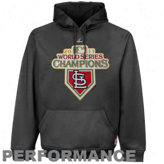 Majestic St. Louis Cardinals Gray 2011 World Series Champions Performance Pullover Hoodie Sweatshirt