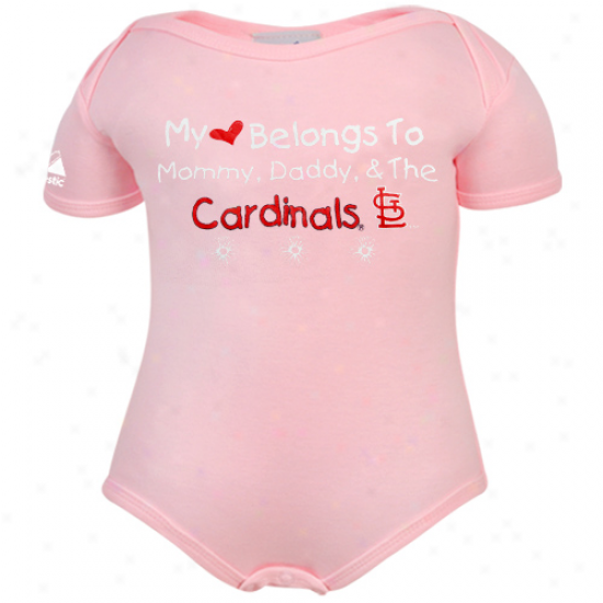 Majestic St. Louis Cardinals Infant Girls Pink My Heart Belonys Creeper