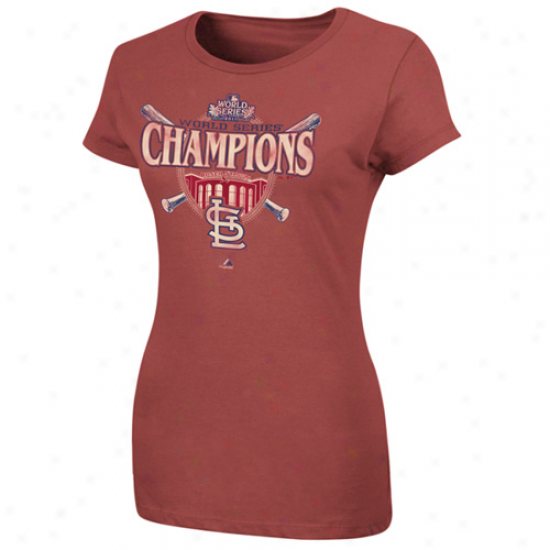 Majestic St. Louis Cardinals Ladies 2011 World Series Champions Pitcher Perfect T-shirt - Red