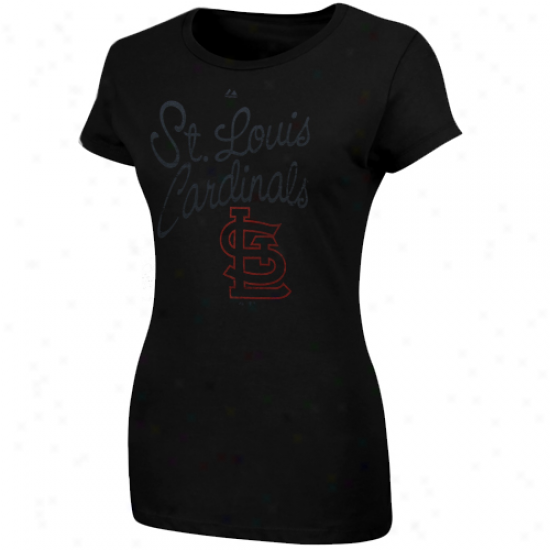 Majestic St. Louis Cardinals Ladies Bottom Of The Ninth T-shirt - Black
