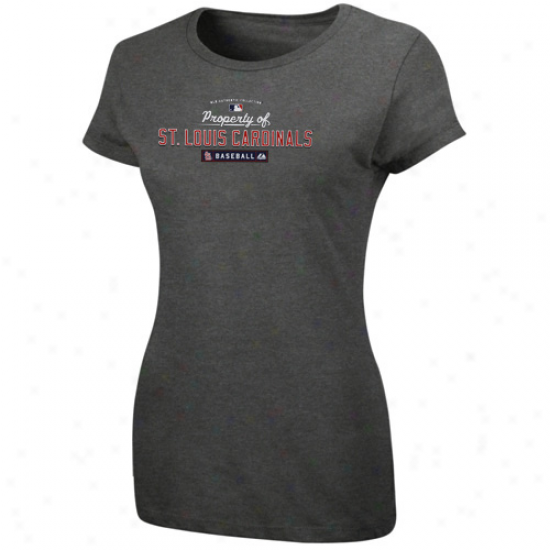 Majestic St. Louis Cardinals Ladies Charcoal Property Of T-shirt