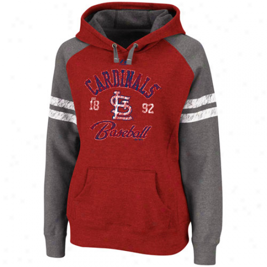 Majestic St. Louis Cardinals Ladies Red Ruby Pullover Hoodie Sweatshirt