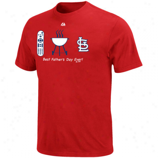 Majestic St. Louis Cardinals Lucky Guy Father's Day T-shit-red