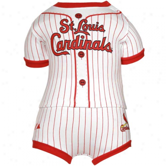 Majestic St. Louis Cardinals Newborn White-red Pinstripe Two-piece Set