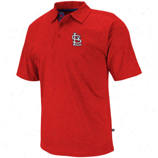 Majesitc St. Louis Cardinals Noble Heathered Polo - Red