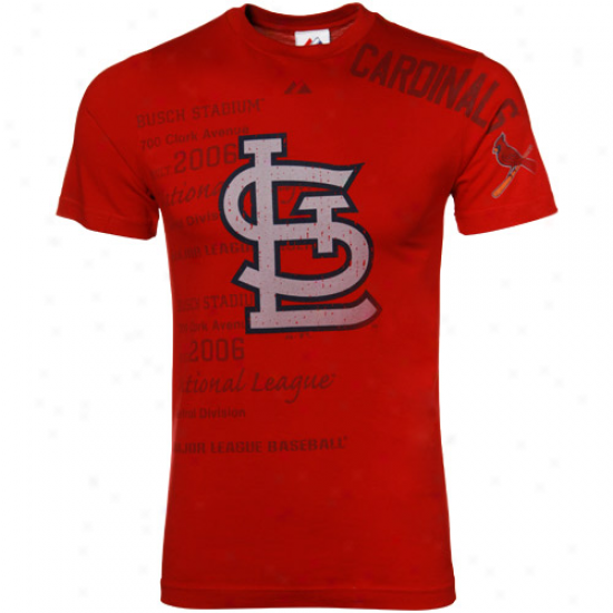 Majestic St. Louis Cardinals Red Ricochet Premium T-shirt