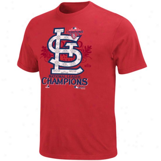 Majestic St. Louis Cardinals Youth 2011 National League Champions Clubhouse Locker Room T-shirt - Red