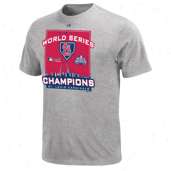 Majestic St. Louis Cardinals Youth 2011 World Series Champions Clubhouse Locker Room T-shirt - Ash