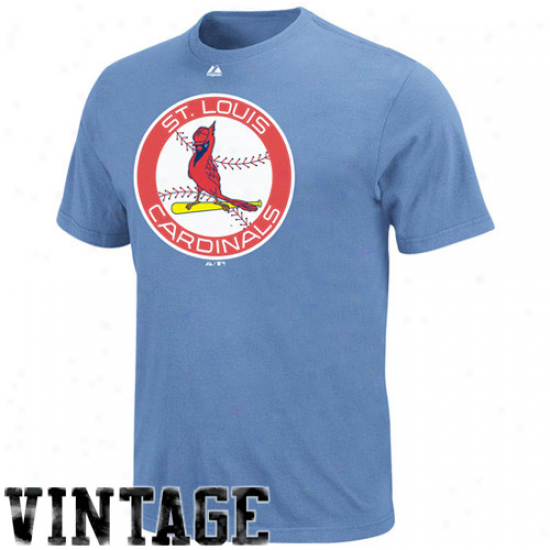 Majestic St. Louis Cardinals Youth Light Blue Cooperstown Soft Density Official Logo T-shirt