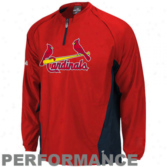 Elevated St. Louis Cardinals Youth Red Triple Peak Gamer Performance Quarter-zip Pullover Jacket