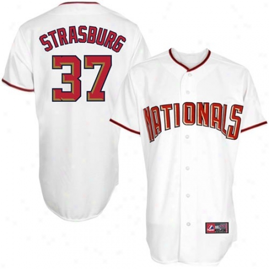 Majestic Stephen Strasburg Washington Nationals Youth Rep1ica Jersey-white