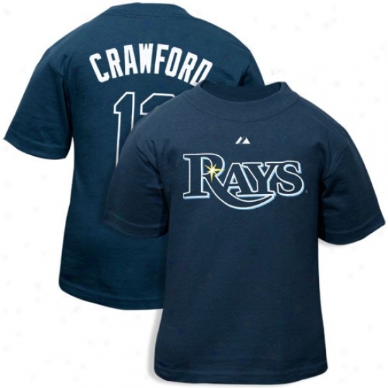 Manestic Tampa Bay Rays #13 Carl Crawford Toddler Ships Blue Player T-shirt