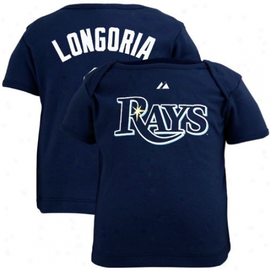 Majeatic Tampa Bay Rays #3 Evan Longorua Infant Navy Blue Player T-shirt