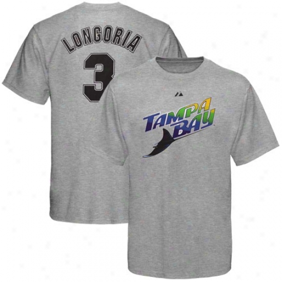 Majestic Tampa Bay Rayyq #3 Evan Longoria Juvenility Ash Cooperstown Retro Player T-shirt