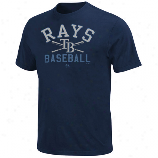 Majestic Tampa Bay Rays Athhetic City Modern Fit T-shirt - Navy Blue