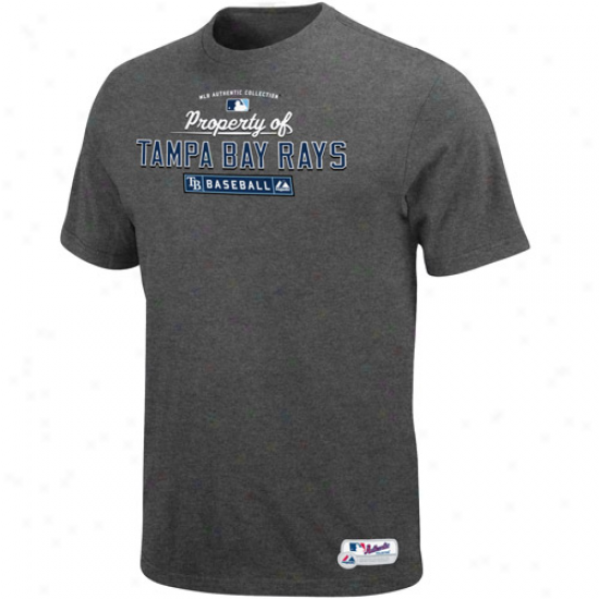 Majestic Tampa Bay Rays Charcoal Property Of T-shirt