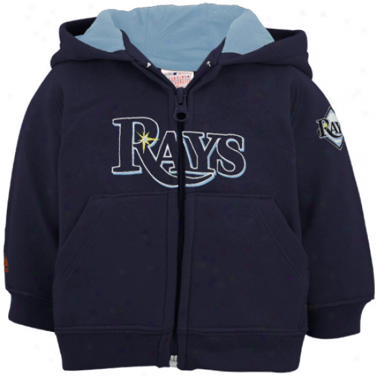 Majestic Tampa Bay Rays Infant Navy Blue Full Zip Hoody Sweatshirt