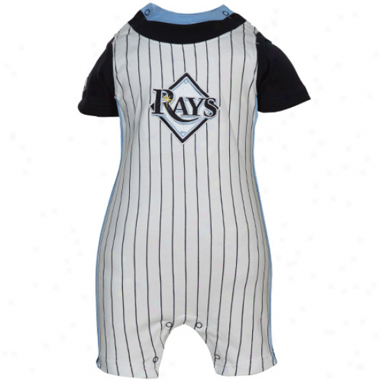 Majestic Tampa Bay Rays Infant White Pinstripe Romper