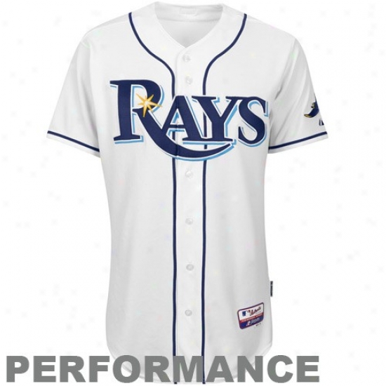 Majestic Tampa Bay Rays On-field Cool Base Performance Jersey-white