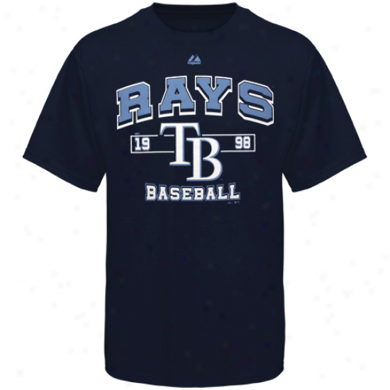 Majestic Tampa Bay Rays Past Time Original T-shirt - Ships of war Blue