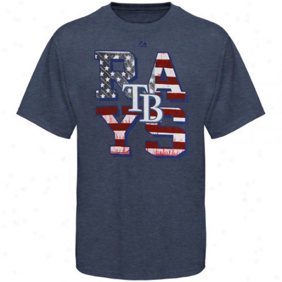 Elevated Tampa Bay Rays Star Spanhled Heathered T-shirt - Navy Blue