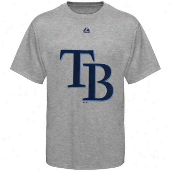 Majestic Tampa Bay Rays Youth Ash Soft Density Official Logo T-shirt