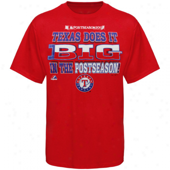 August Texas Rangers 2011 Mlb Postseason Texas Does It Big T-shirt - Red