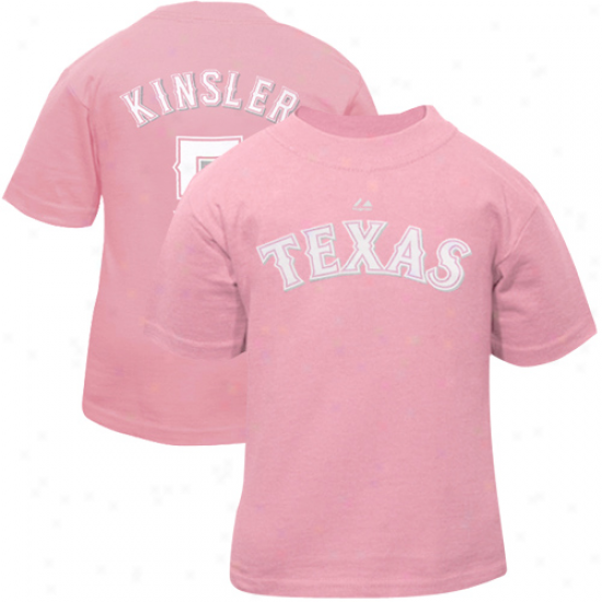 Majestic Texas Rangers #5 Ian Kinsler Toddler Girls Player T-shirt - Minnow