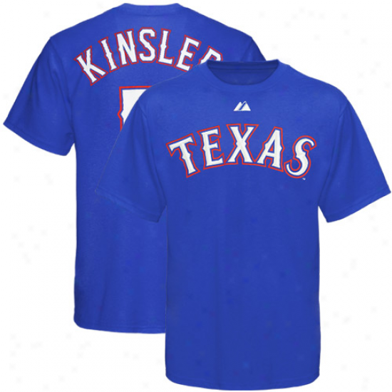 Majestic Texas Rangers #5 Ian Kinsler Youth Royal Blue Player T-shirt
