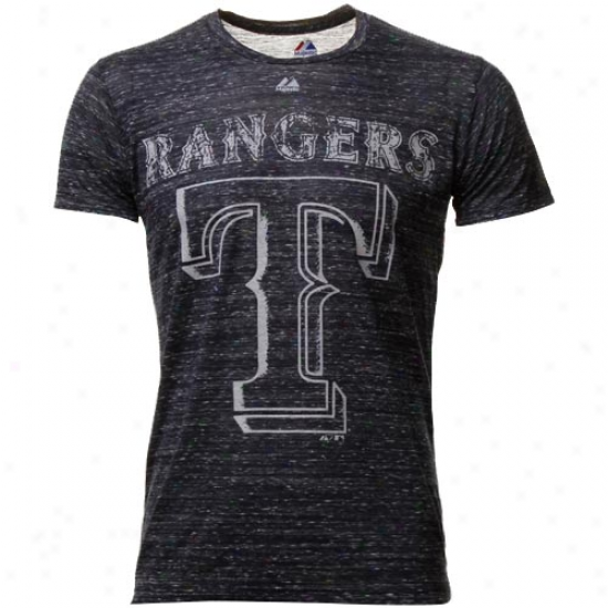 Majestic Texas Rangers Affinity Burnout Premium T-shirt - Navy Blue