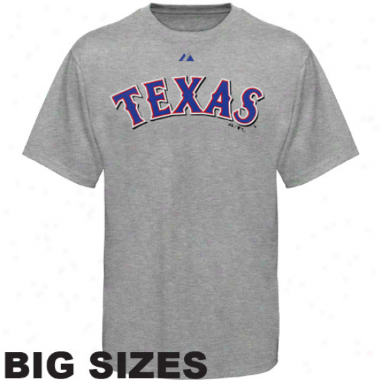 Majestic Texas Rangers Away Big Sizes T-shirt - Ash